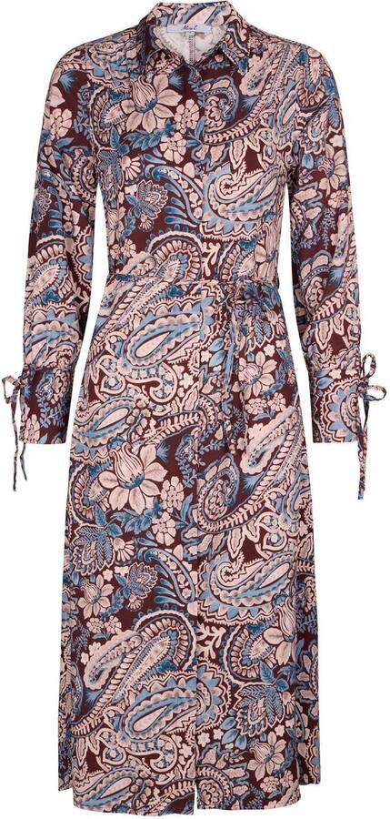 Miss Etam midi blousejurk met print donkerrood lichtroze blauw - Foto 3