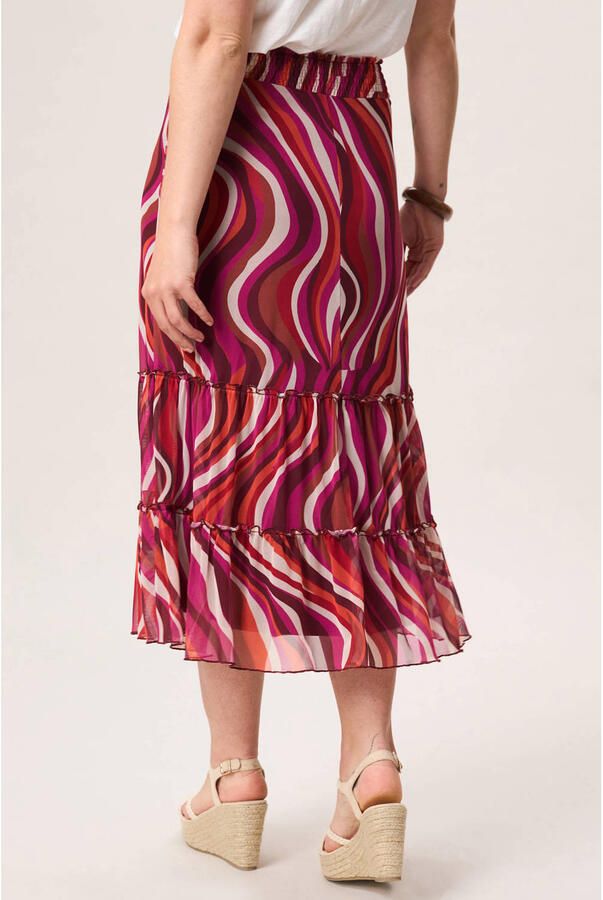 Miss Etam midi rok met print roze - Foto 2