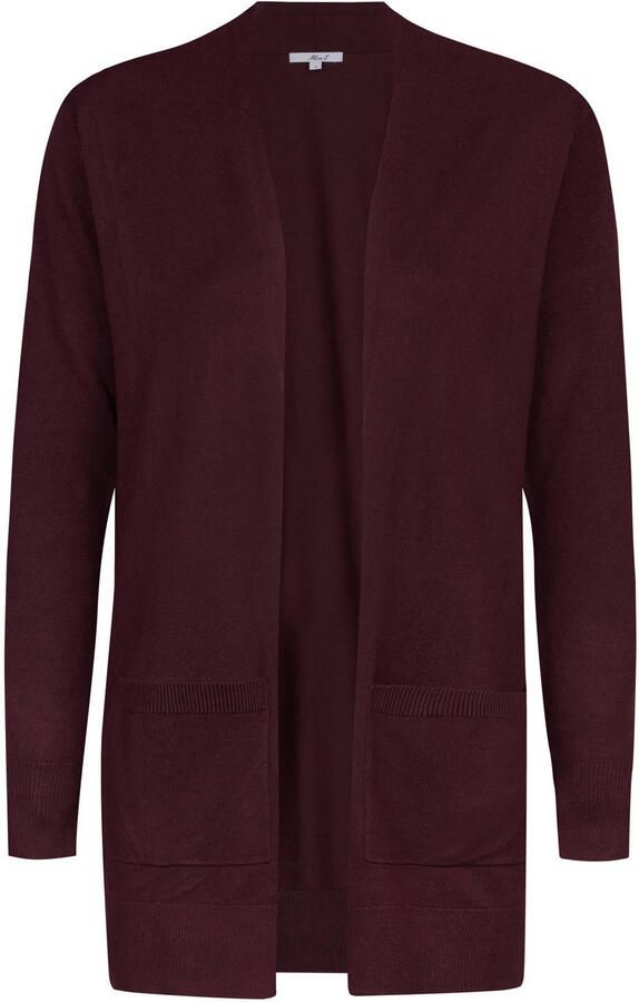 Miss Etam rechtvallend gebreid vest aubergine