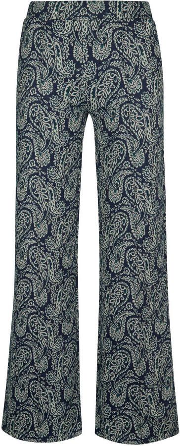 Miss Etam regular fit broek met paisley donkerblauw - Foto 2