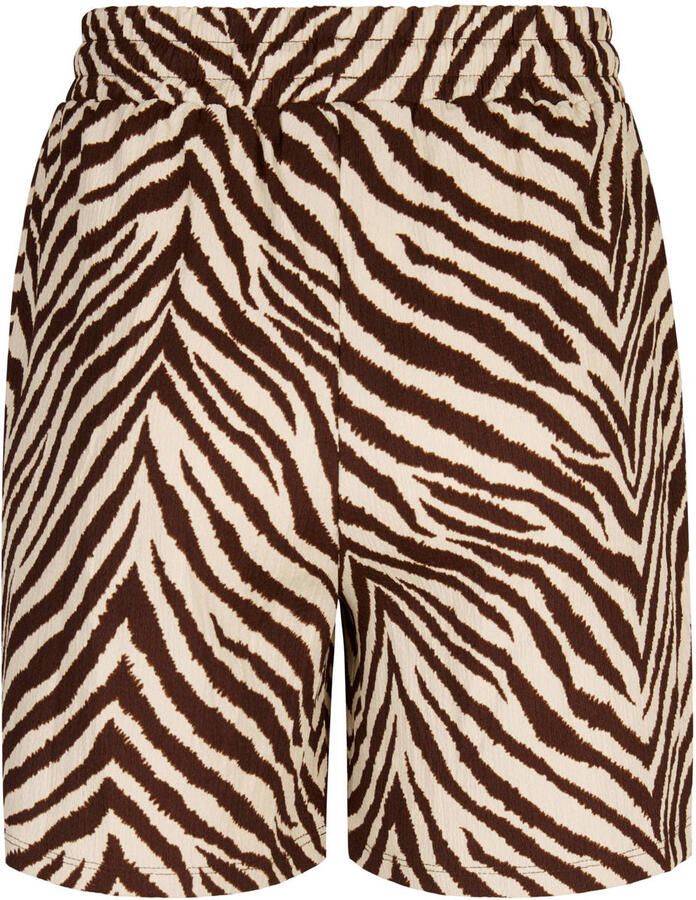 Miss Etam regular high waist casual short met zebraprint zand - Foto 2