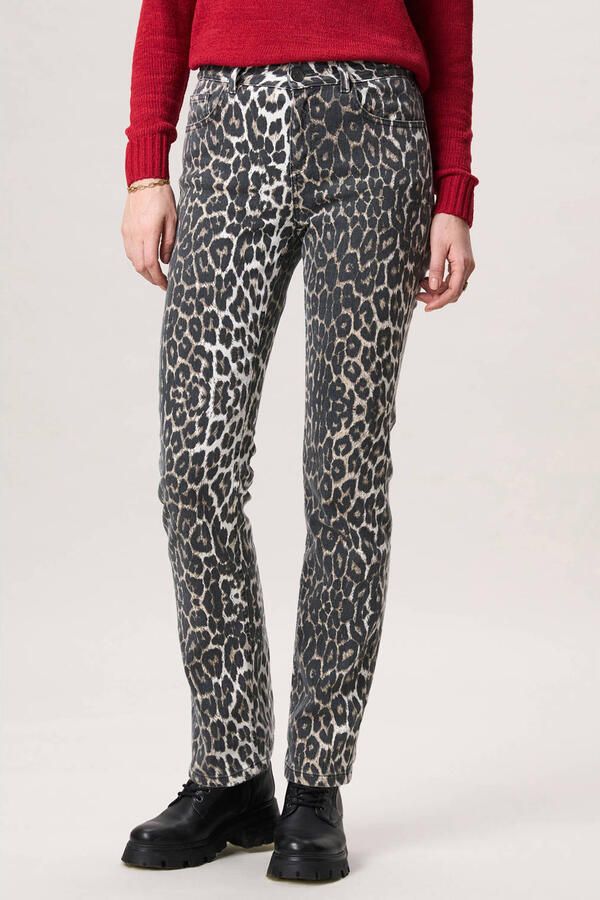 Miss Etam regular waist straight leg jeans panterprint