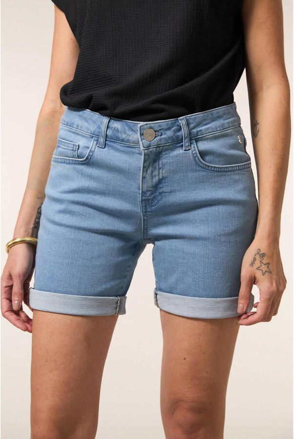 Miss Etam regular waist denim short light blue denim