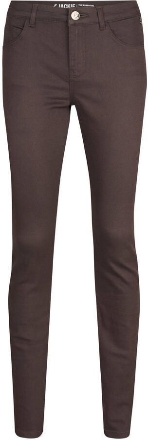 Miss Etam slim fit casual broek donkerbruin
