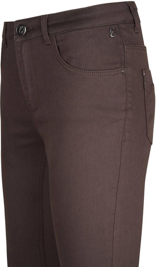 Miss Etam slim fit casual broek donkerbruin - Foto 2