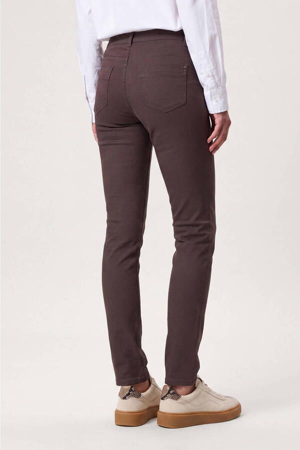 Miss Etam slim fit casual broek donkerbruin - Foto 2
