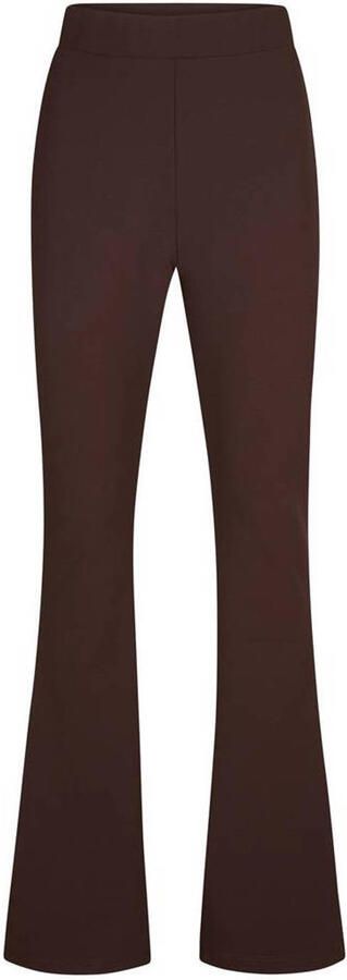 Miss Etam Regulier slim fit flared broek donkerbruin