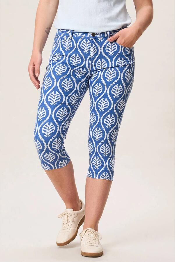 Miss Etam slim regular waist capri blauw