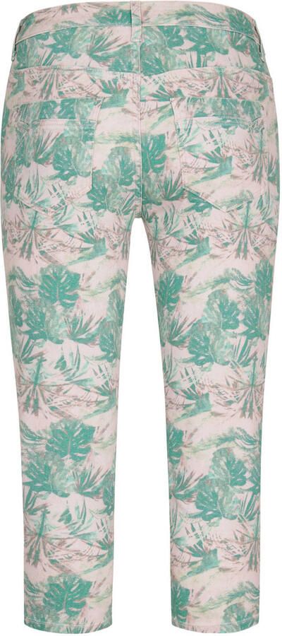 Miss Etam slim regular waist gebloemde capri groen - Foto 3