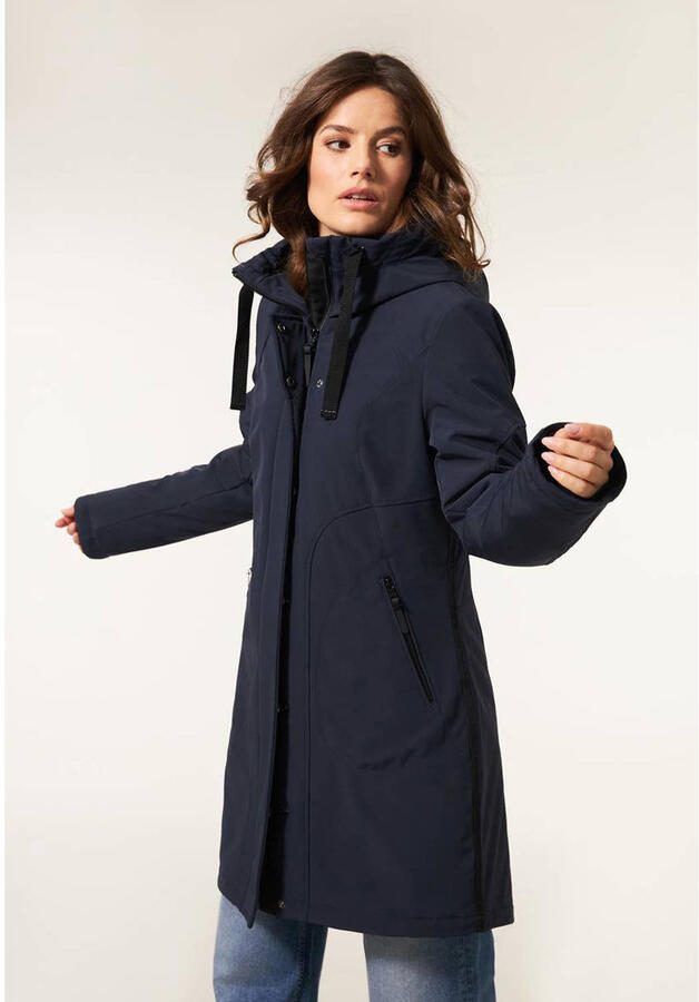Miss Etam softshell jas Wanda donkerblauw