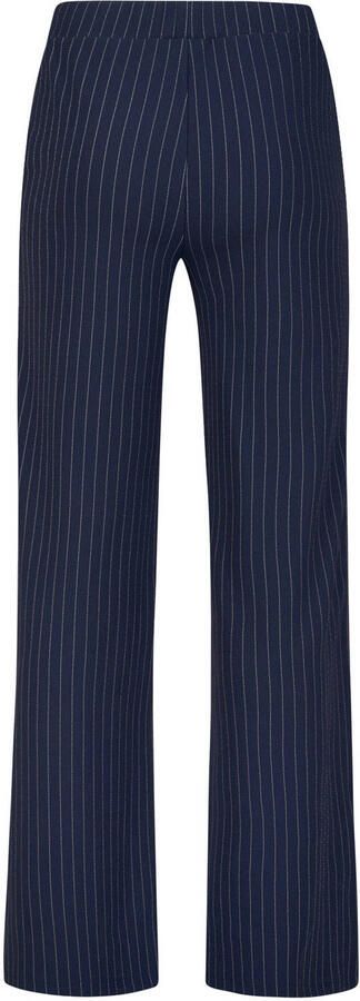 Miss Etam straight high waist gestreepte broek donkerblauw - Foto 3