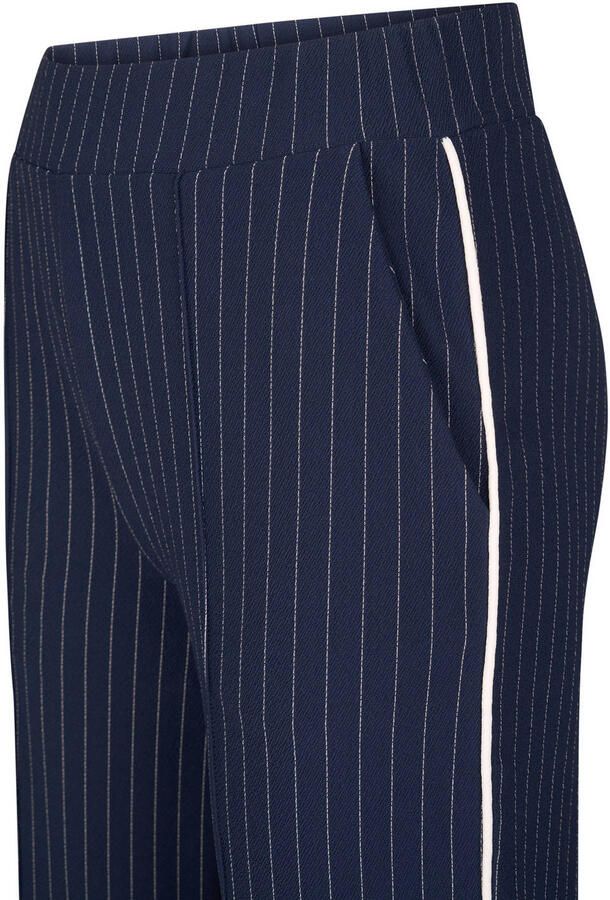 Miss Etam straight high waist gestreepte broek donkerblauw - Foto 2
