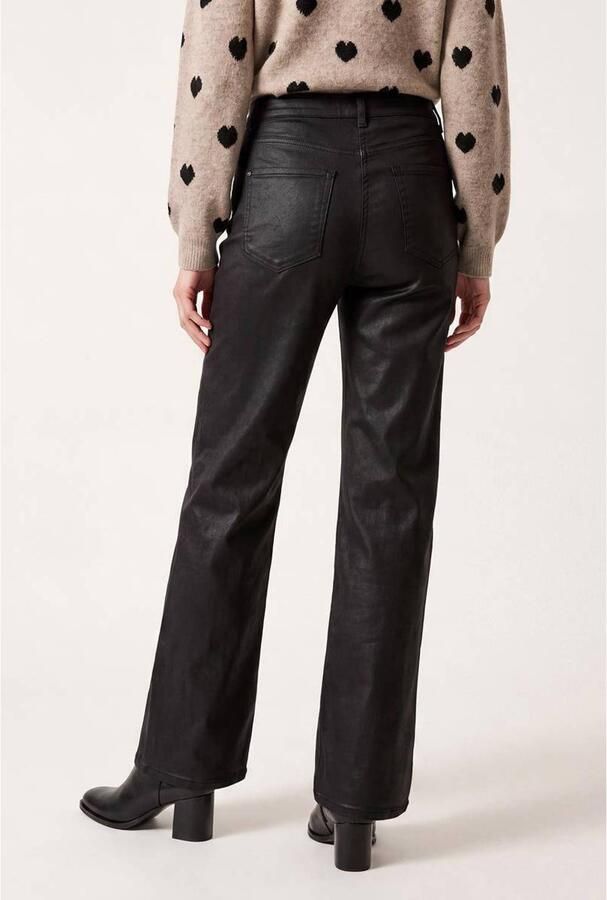 Miss Etam straight leg coated broek zwart - Foto 2