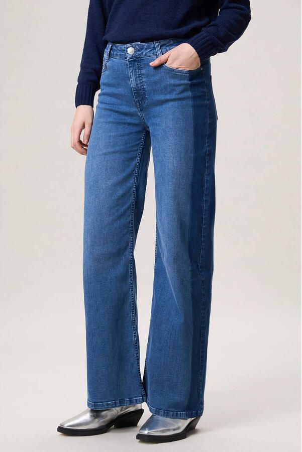 Miss Etam straight leg jeans medium blue denim