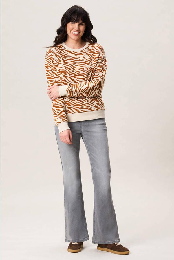 Miss Etam sweater met zebraprint oranje - Foto 2