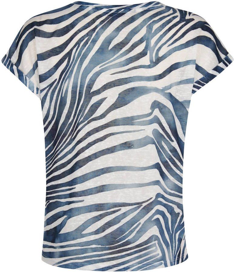 Miss Etam T-shirt met dierenprint blauw - Foto 2