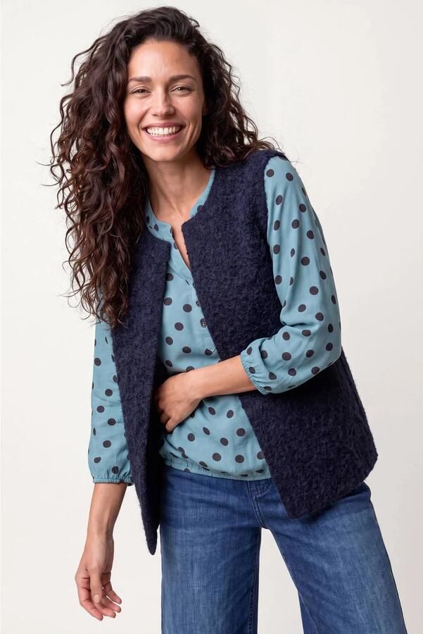 Miss Etam teddy gilet donkerblauw