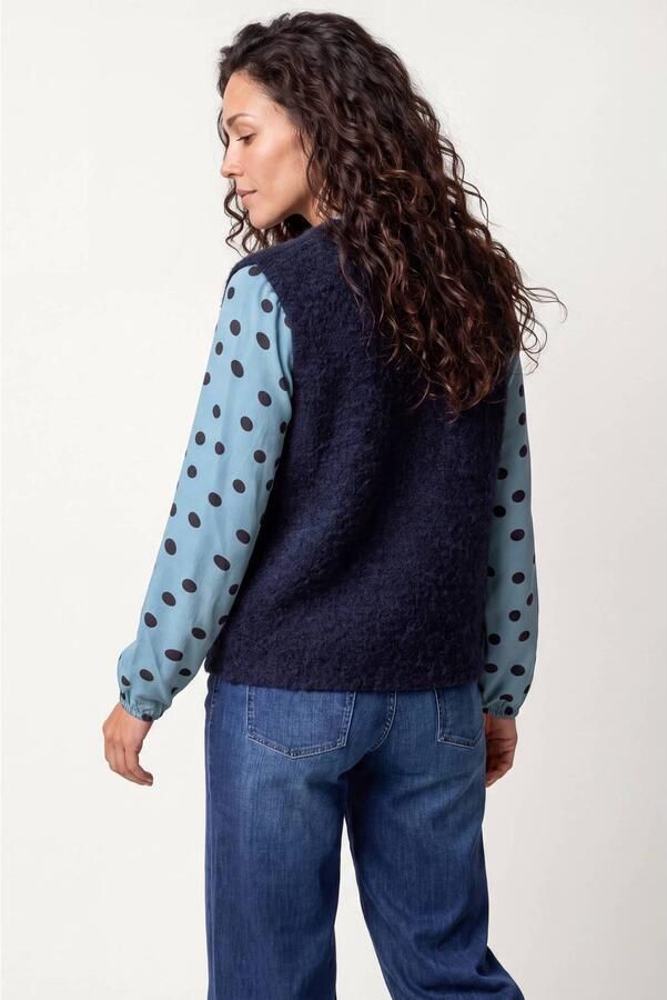 Miss Etam teddy gilet donkerblauw - Foto 2
