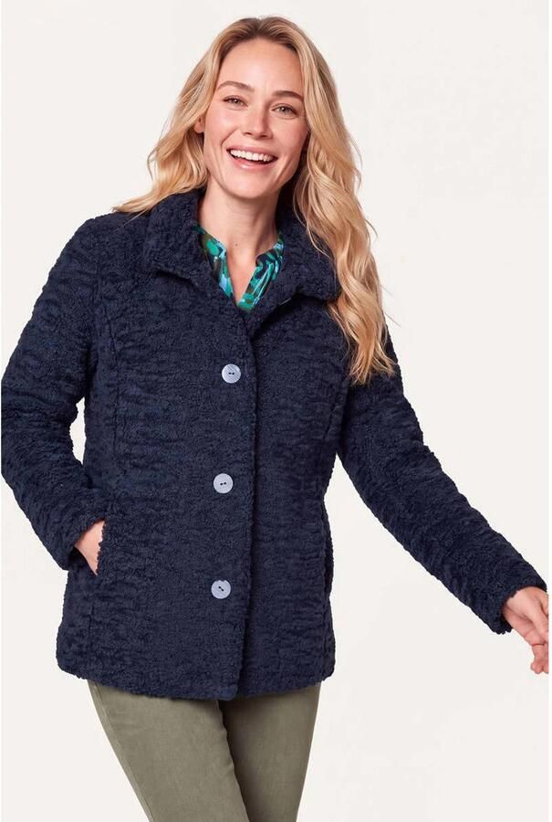 Miss Etam teddy jas donkerblauw