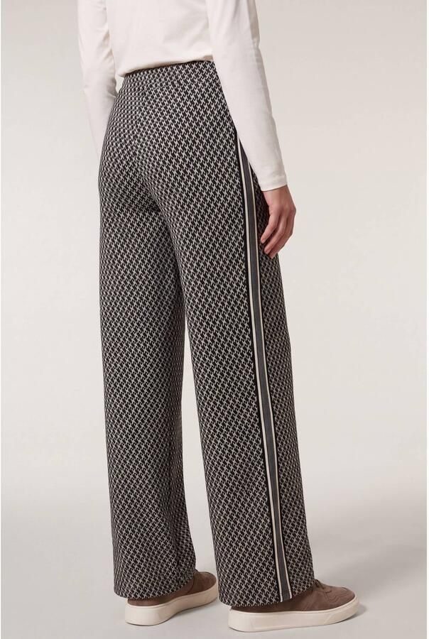 Miss Etam wide leg broek met print grijs