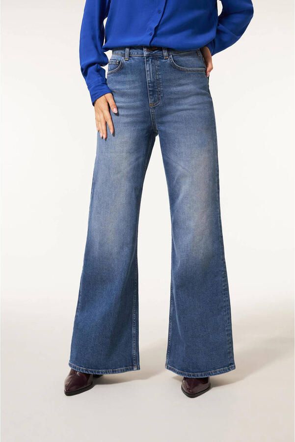 Miss Etam wide leg jeans medium blue denim