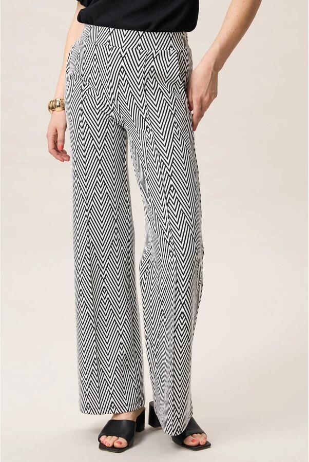 Miss Etam wide leg regular waist broek zwart - Foto 2