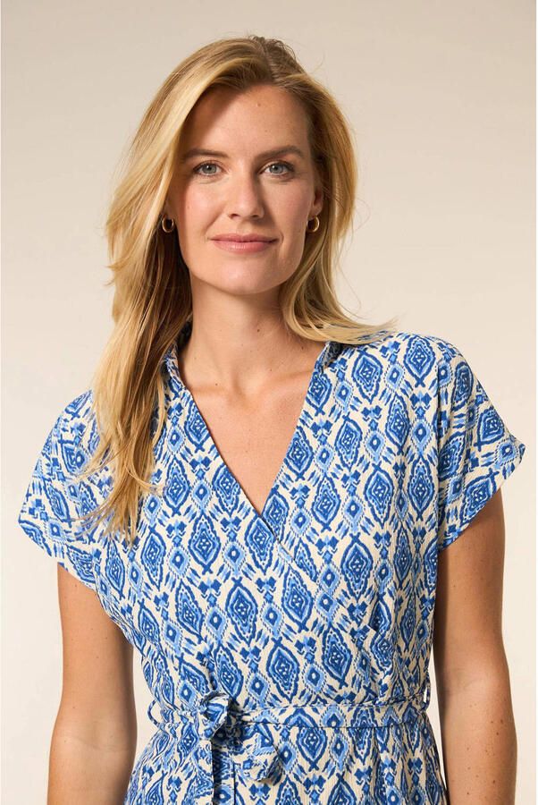 Miss Etam wikkel- overslagjurk blauw - Foto 2