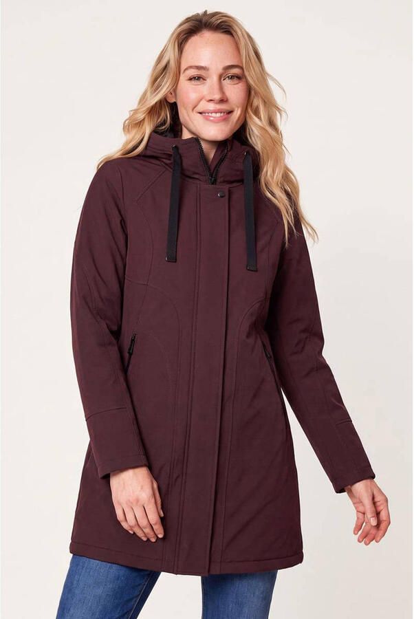 Miss Etam winter softshell jas donkerrood