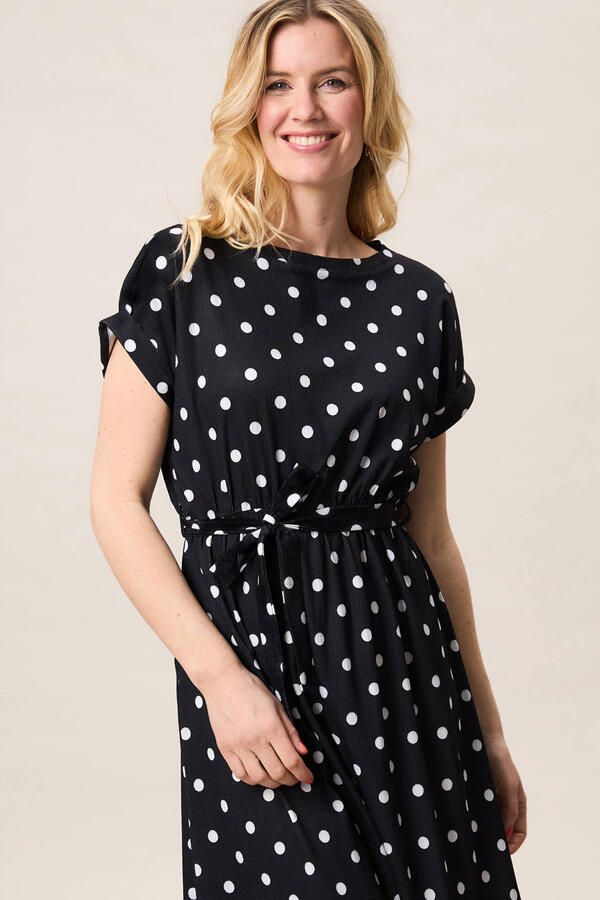 Miss Etam zomerjurk met stippen zwart