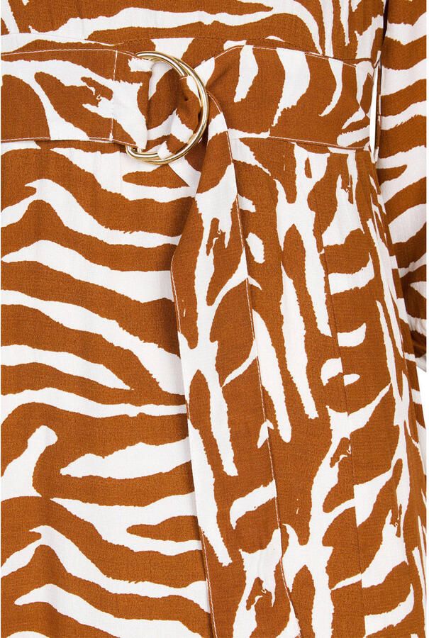 Miss Etam zomerjurk met zebraprint camel - Foto 2