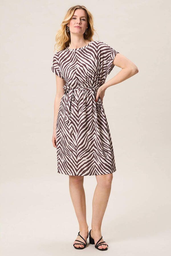 Miss Etam zomerjurk met zebraprint ecru - Foto 3