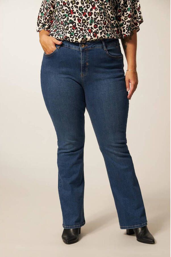 Miss Etam Plus high waist flared jeans Ivy medium blue