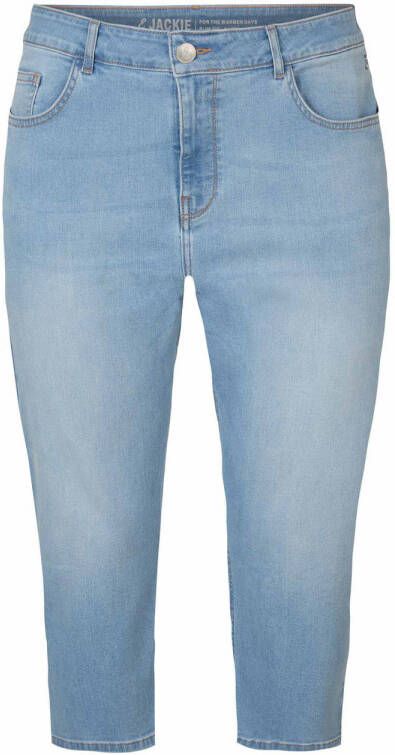 Miss Etam Plus high waist skinny capri jeans Jackie light blue
