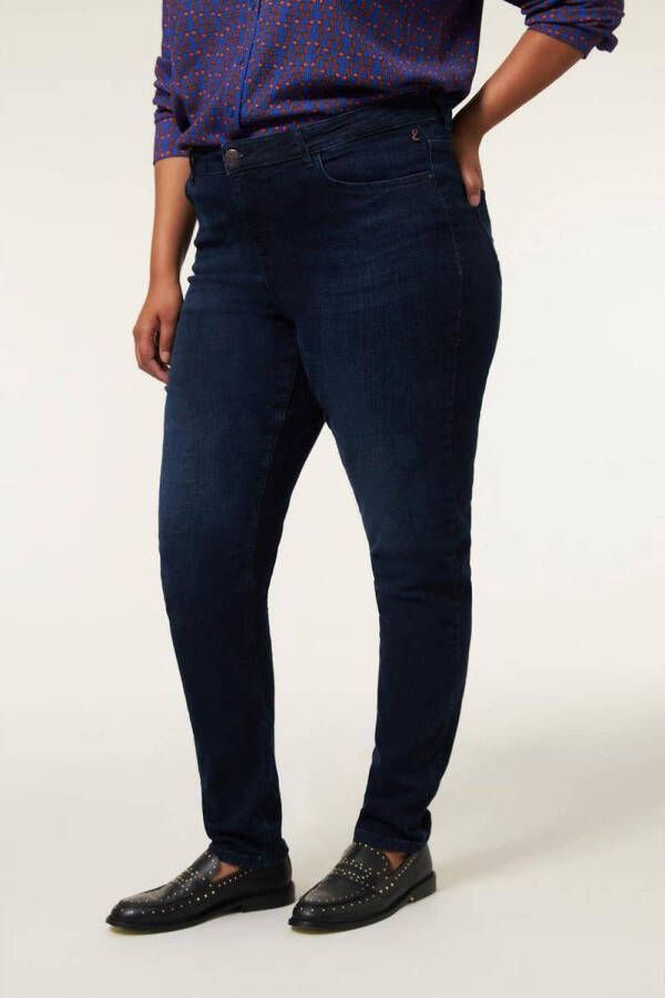 Miss Etam Plus slim fit jeans Jackie dark blue denim