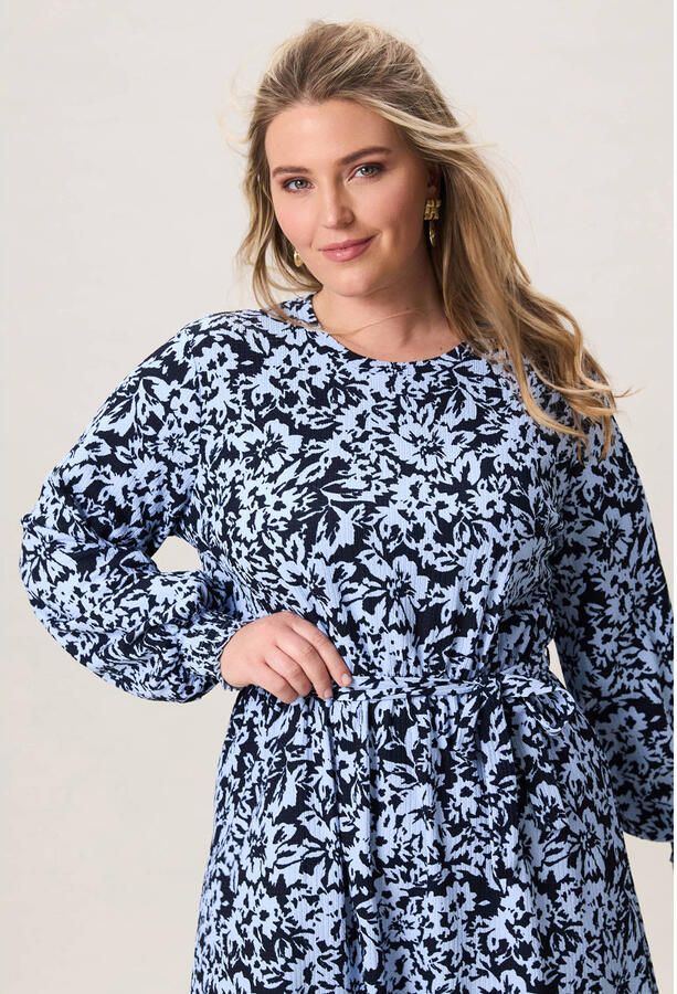 Miss Etam Plus A-lijn jurk blauw