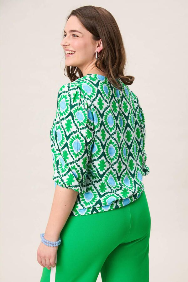 Miss Etam Plus blouse groen - Foto 2