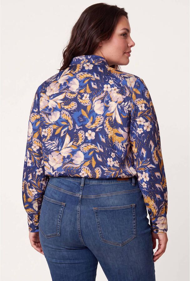 Miss Etam Plus blouse met print blauw - Foto 2