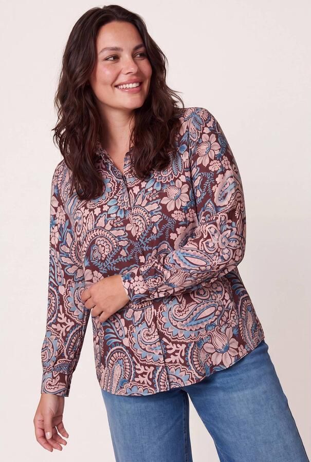 Miss Etam Plus blouse met print donkerrood