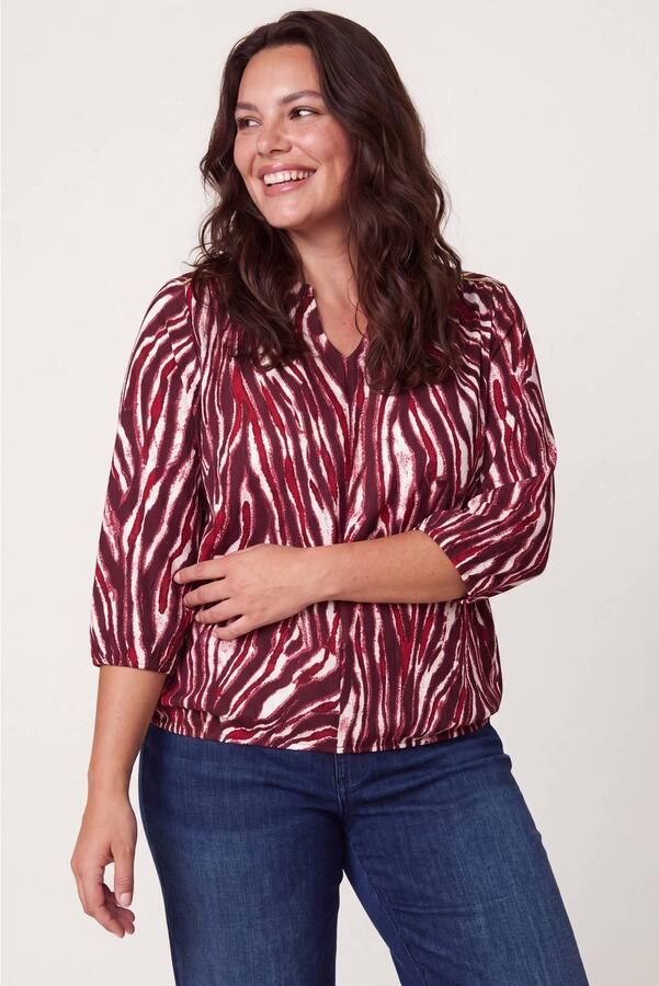 Miss Etam Plus blouse met print rood