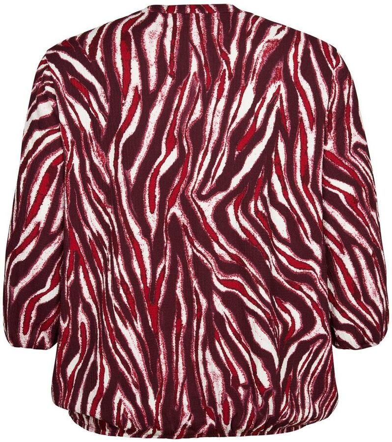 Miss Etam Plus blouse met print rood - Foto 2