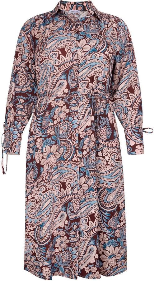 Miss Etam Plus blousejurk met print donkerrood - Foto 2