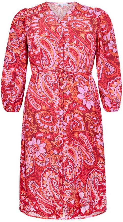 Miss Etam Plus blousejurk rood - Foto 2