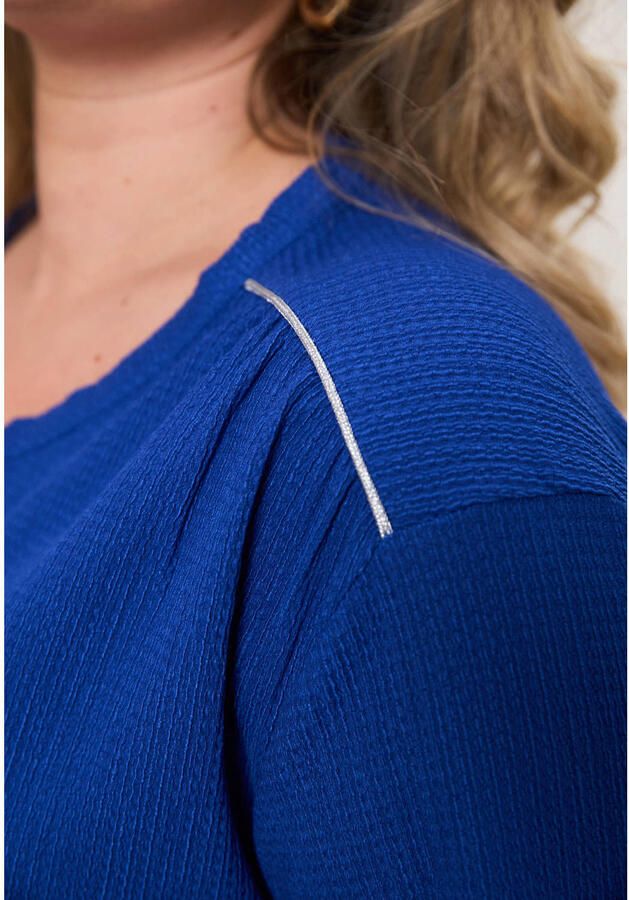 Miss Etam Plus blousetop blauw - Foto 2