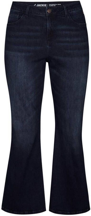 Miss Etam Plus flared jeans Jackie dark blue denim