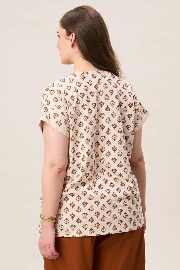 Miss Etam Plus gebloemd T-shirt ecru - Foto 3
