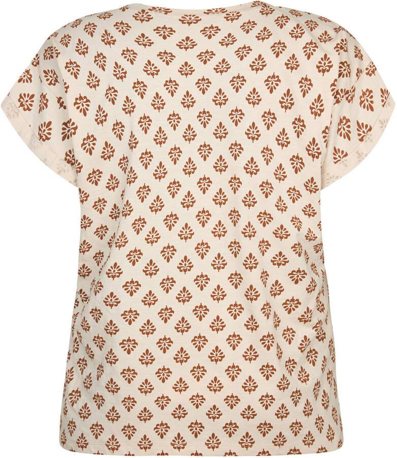 Miss Etam Plus gebloemd T-shirt ecru - Foto 2
