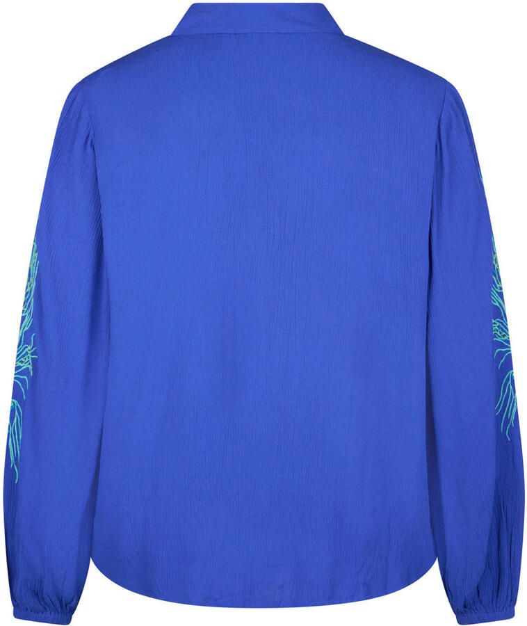 Miss Etam Plus gebloemde blouse blauw - Foto 2