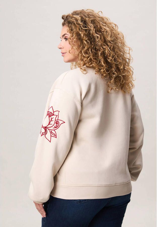 Miss Etam Plus gebloemde sweater crème - Foto 3