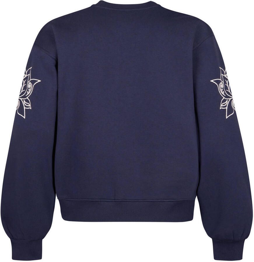 Miss Etam Plus gebloemde sweater donkerblauw - Foto 2