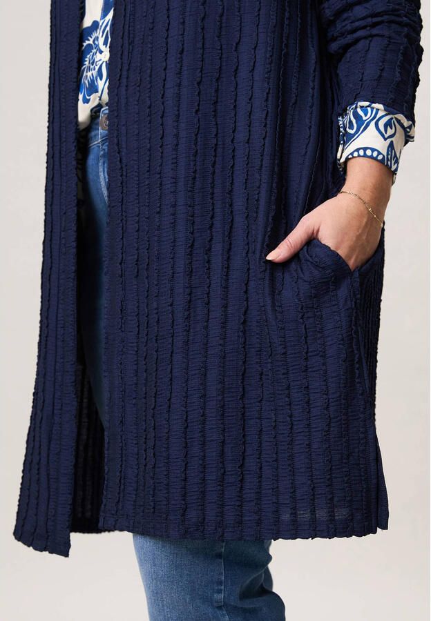 Miss Etam Plus gebreid vest donkerblauw - Foto 2
